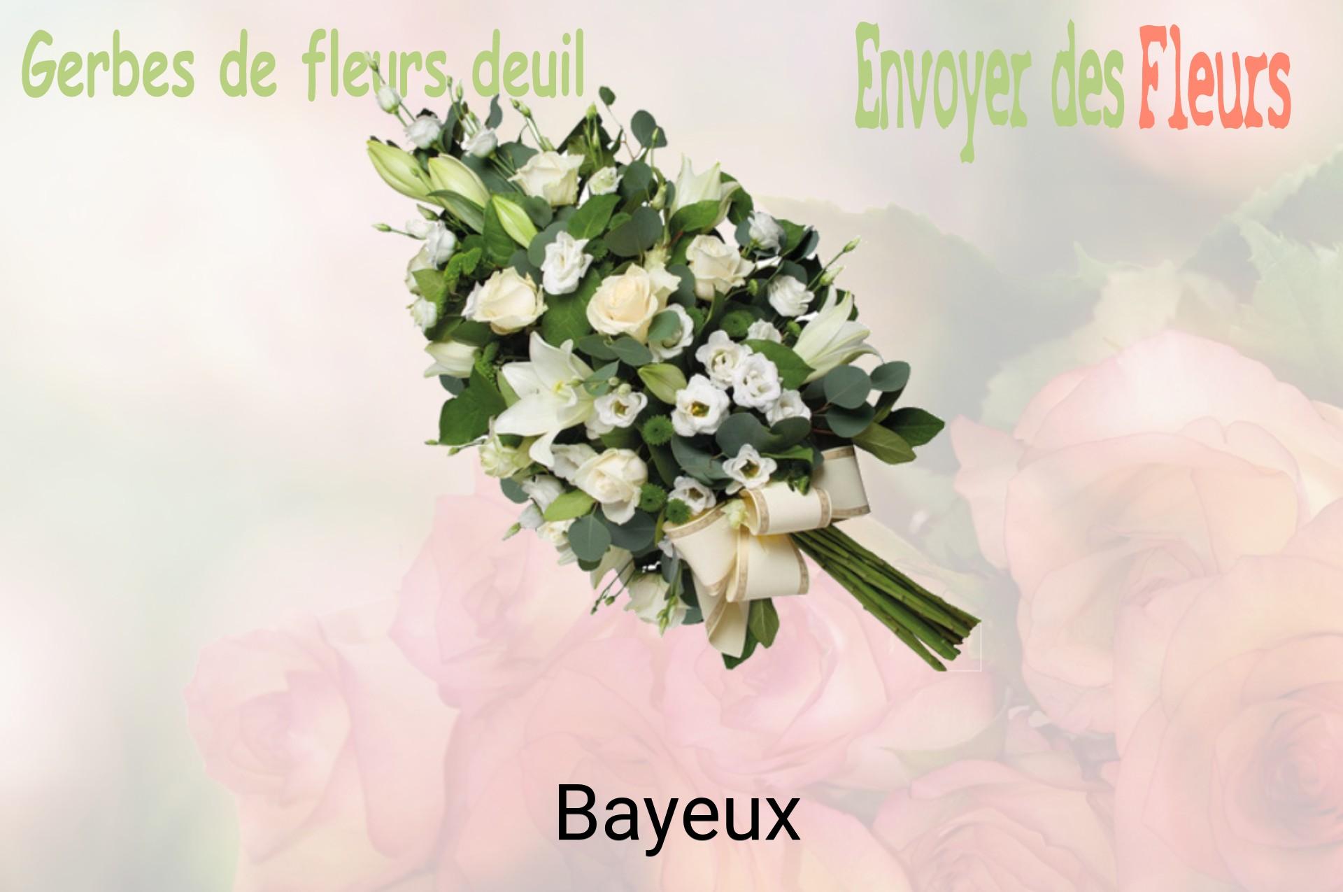 Gerbe de fleurs de deuil livrée à Bayeux